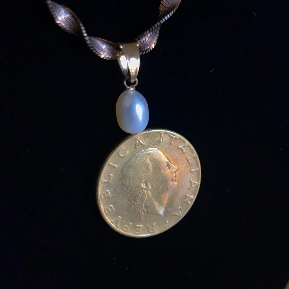 Vintage coin pendant S. Silver Bracelet & necklace